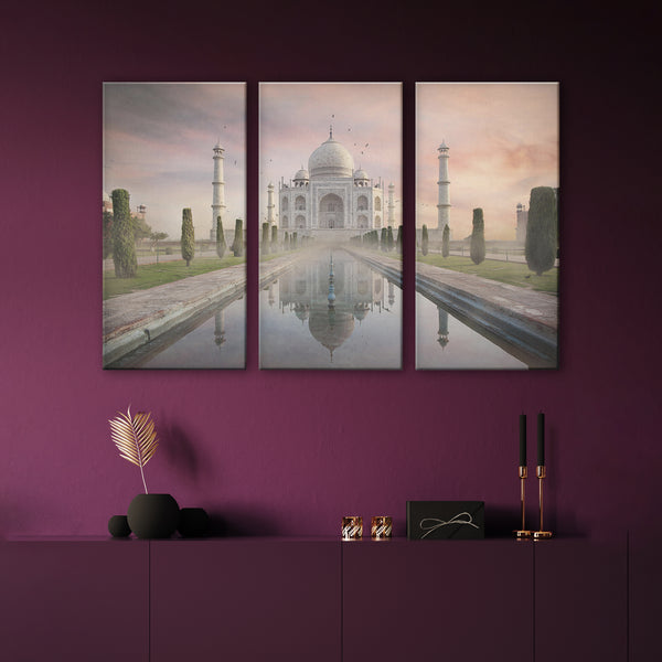 Canvas Print _ 3 piece wall art_ Taj Mahal, India - Azra's Voyage