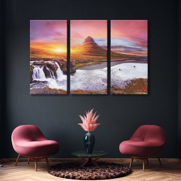 3 piece canvas, mountain wall art _ Iceland - Azra's Voyage