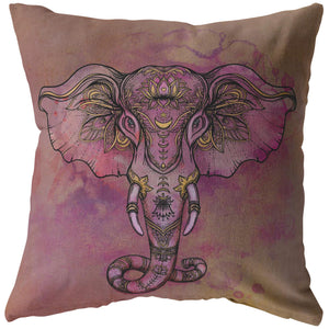 Decorative Throw Pillow _ Elephant 04 - Azra's Voyage