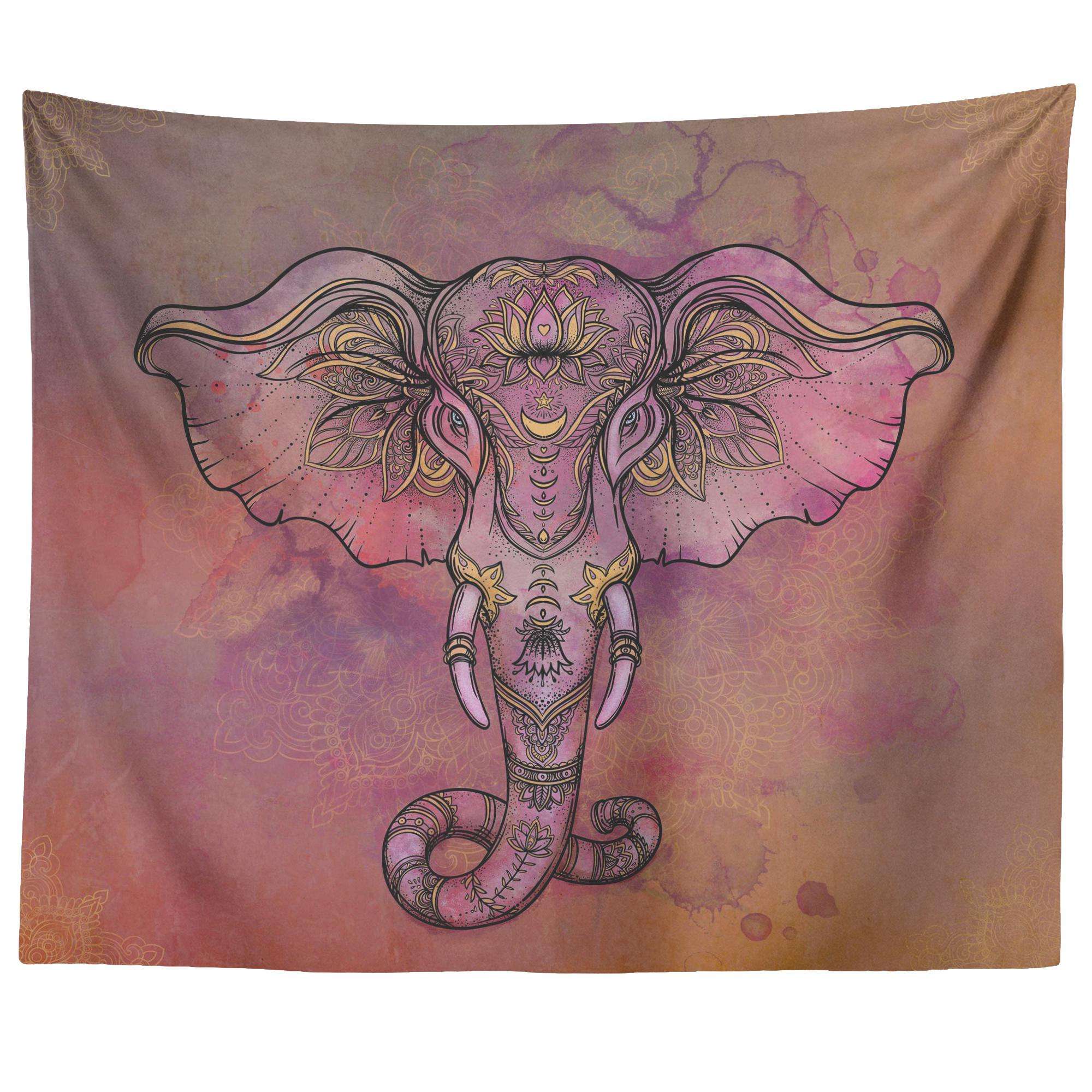 Tapestry_ Elephant Light Pink2 - Azra's Voyage