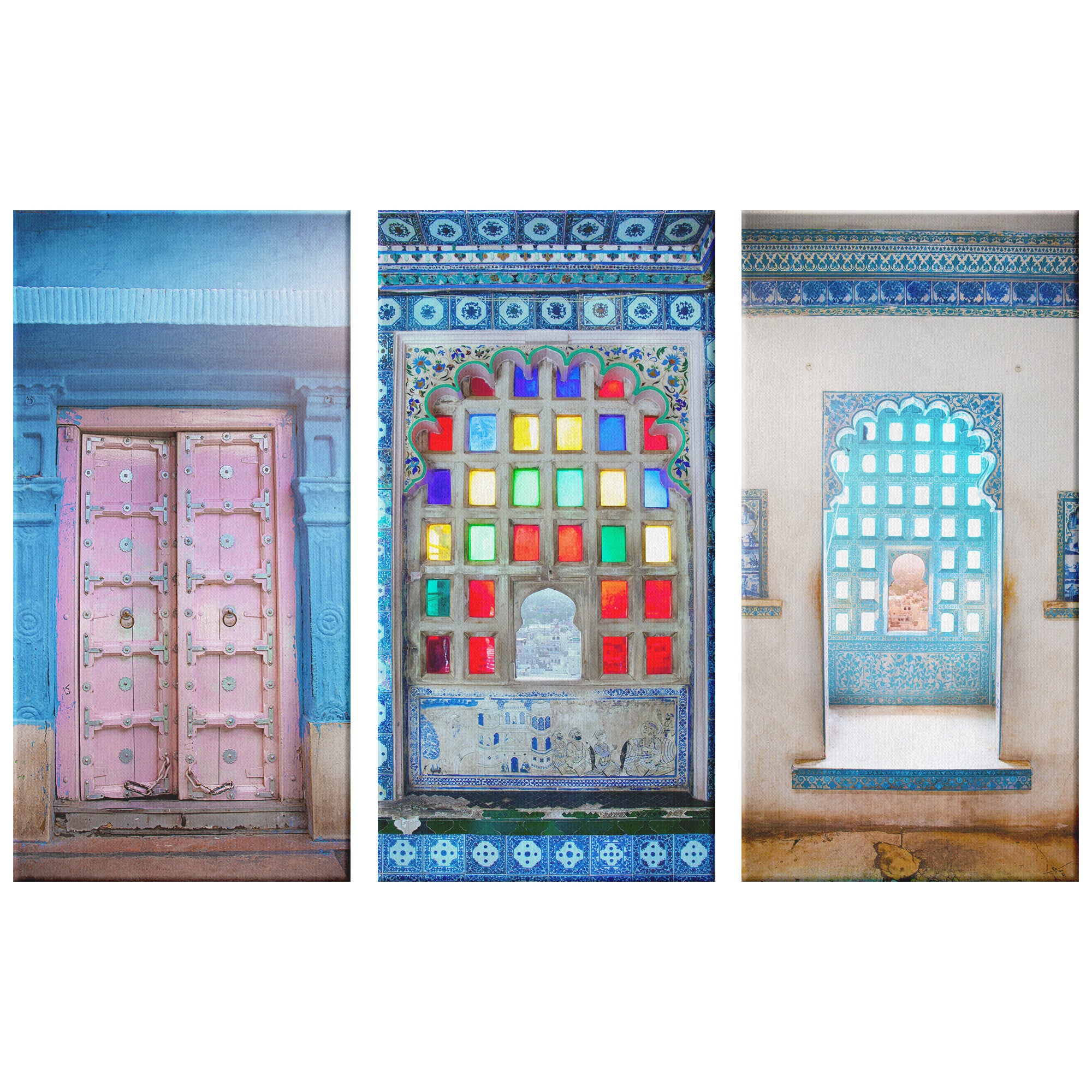 3 piece wall art _ Blue Colors of India