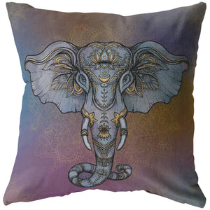 Decorative Throw Pillow _ Elephant 01 - Azra's Voyage