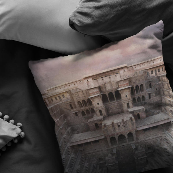 Decorative Throw Pillow _ Chand Baori - Azra's Voyage