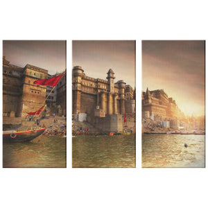Canvas Print _ 3 piece wall art _ Ganges River, Varanasi - Azra's Voyage
