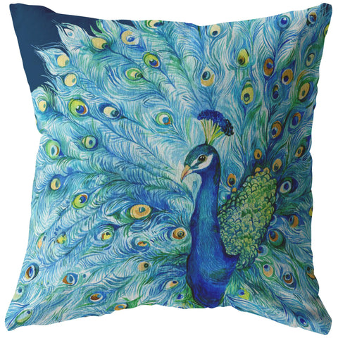 Decorative Throw Pillow _ Peacock - Azra's Voyage