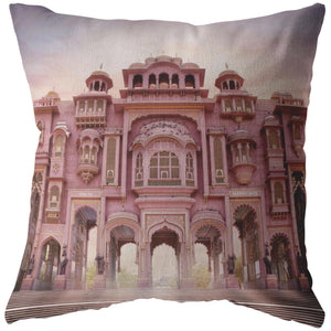 Decorative Throw Pillow _ Patrika Gate exterior - Azra's Voyage