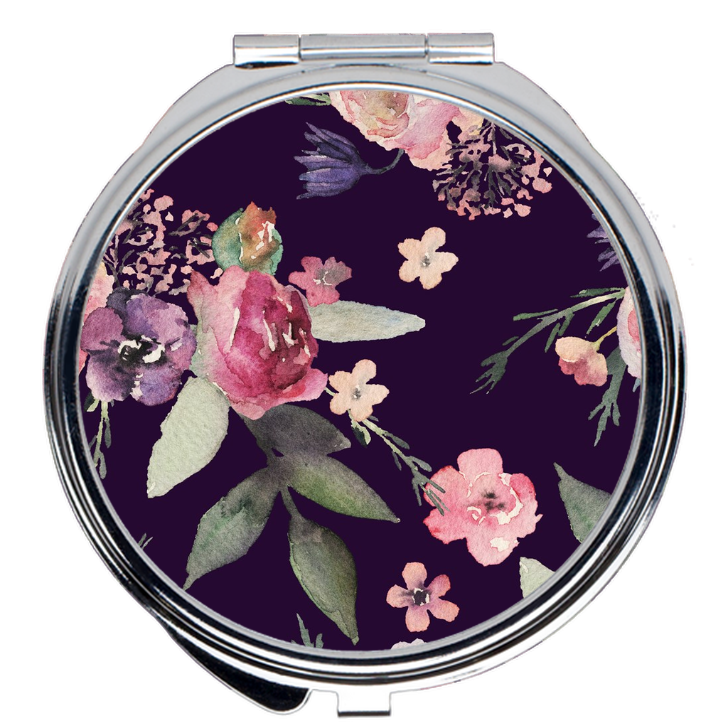 Compact Mirrors_Flowers with black background - Azra's Voyage