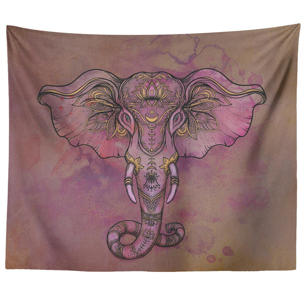 Tapestry_ Elephant Dark Pink - Azra's Voyage