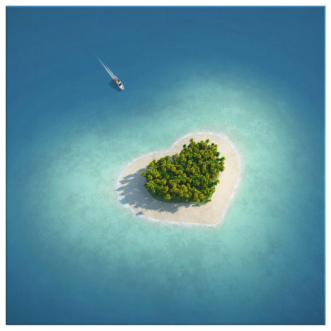Beach Wall Art _ heart shape island - Azra's Voyage