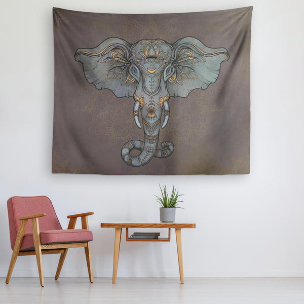 Tapestry_ Elephant Green - Azra's Voyage