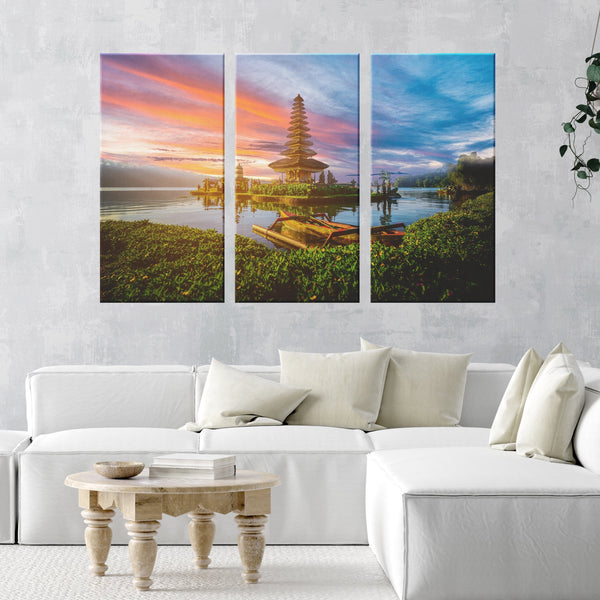 Bali Indonesia Water Temple Canvas Wall Art - Azra's Voyage