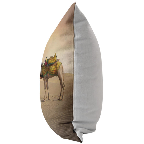 Decorative Throw Pillow _ Thar Desert Camels, Rajasthan - Azra's Voyage