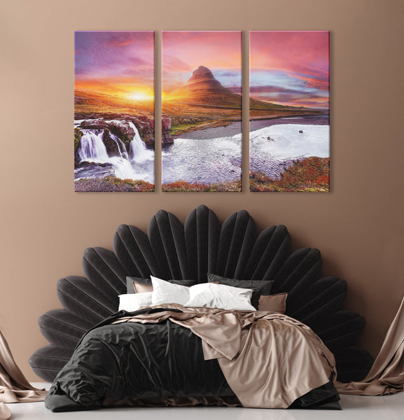 3 piece canvas, mountain wall art _ Iceland - Azra's Voyage
