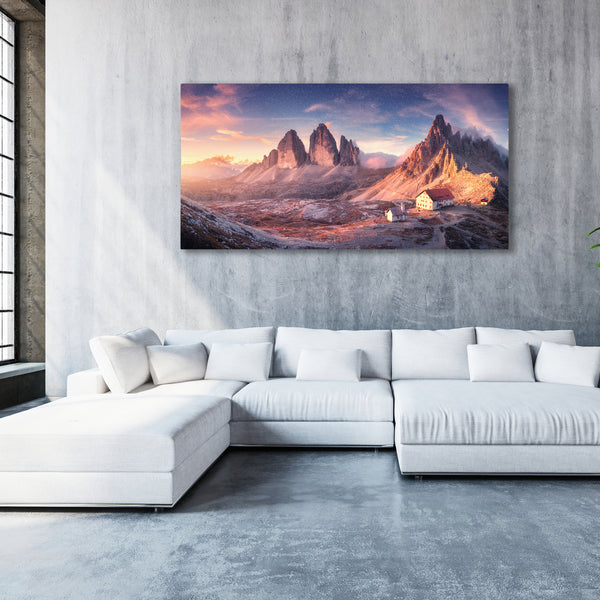 Canvas Wraps_ Mountains in Tre Cime park in Dolomites, Italy - Azra's Voyage