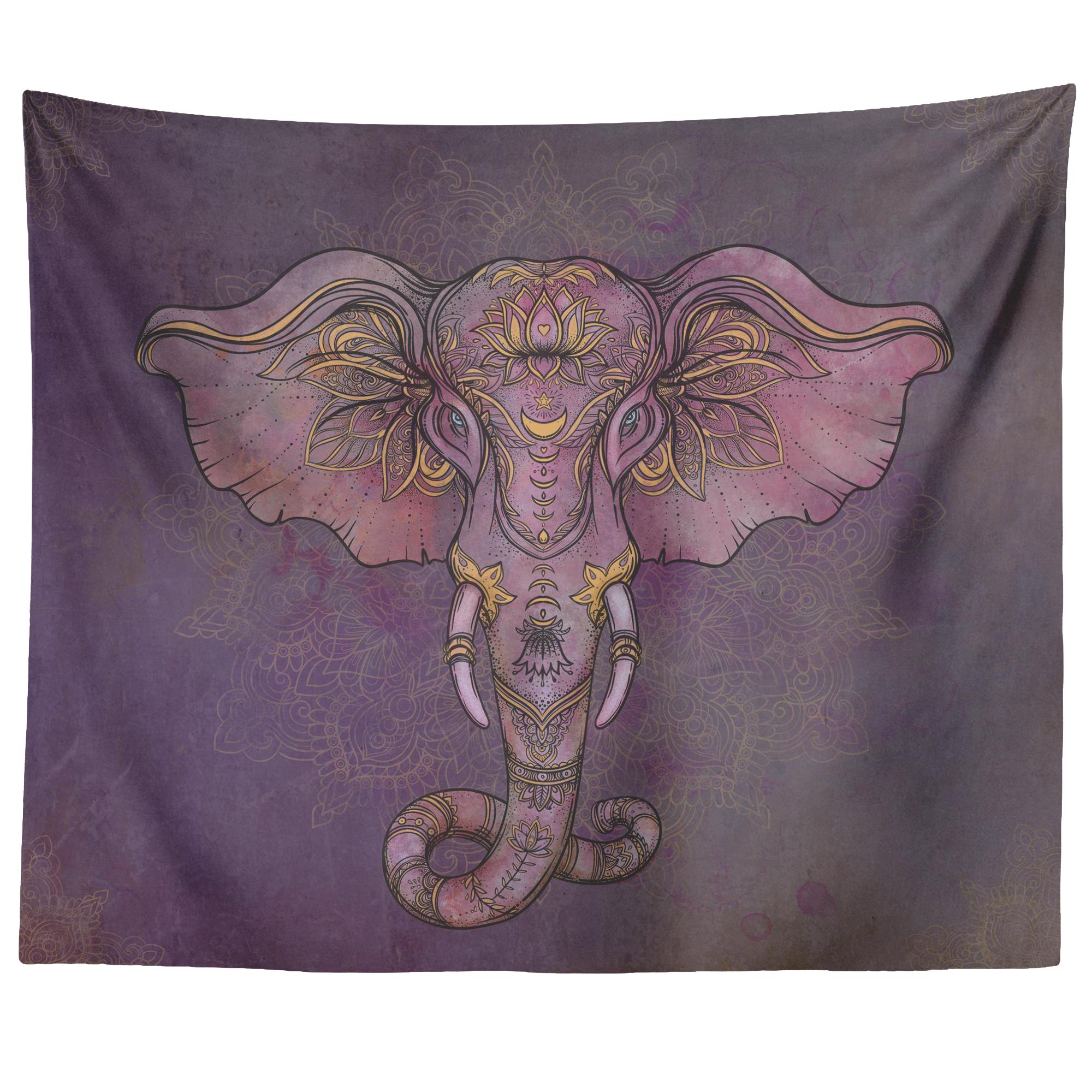 Tapestry_ Elephant Dark Purple - Azra's Voyage