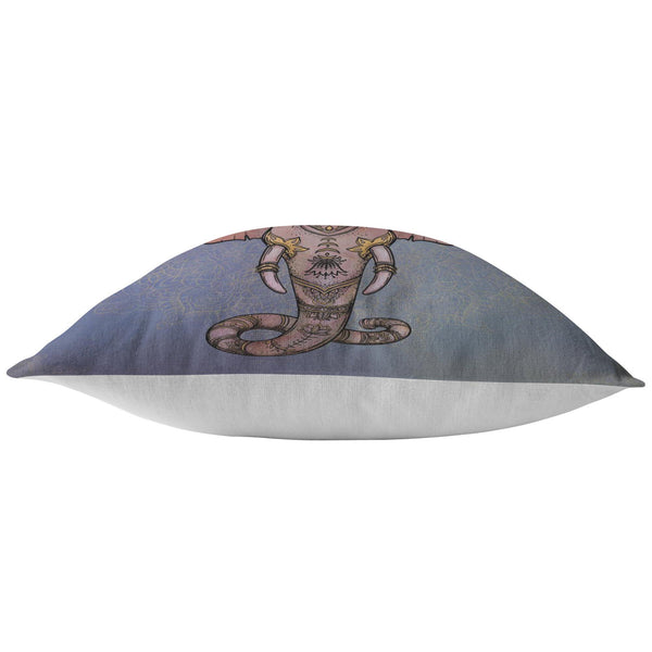 Decorative Throw Pillow _ Elephant Blue & Pink - Azra's Voyage