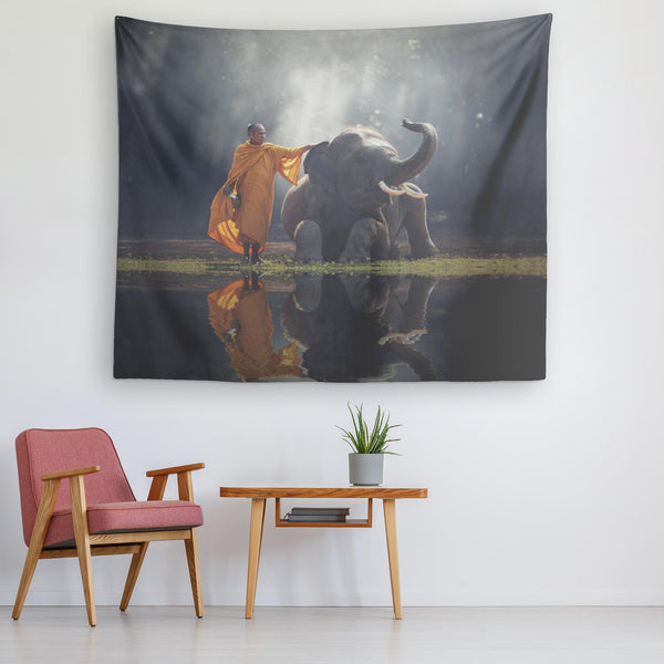 Tapestry _ Monk Elephant - Azra's Voyage