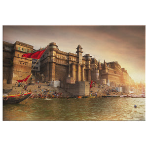Canvas Art Print _ Varanasi, Ganges River ( PRINTED IN AND SHIPPED TO INDIA ) - Azra's Voyage