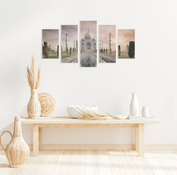 Taj Mahal 5 Piece Canvas ( Printed in and Shipped to India Only ) - Azra's Voyage
