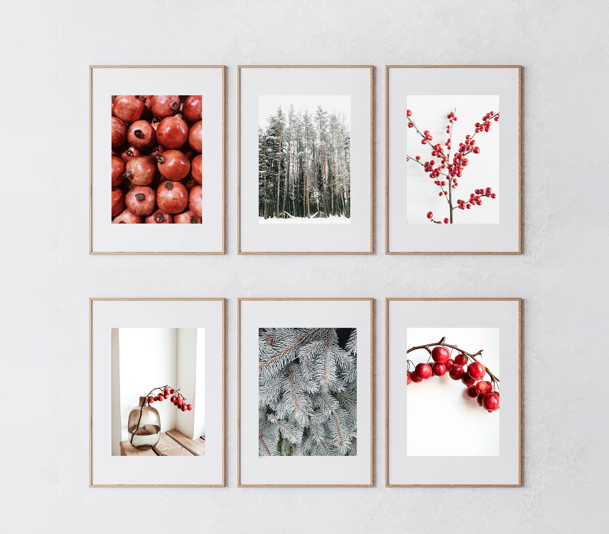 Christmas Decor, Wall Art, Printable Art Work Set of 6 Digital Prints, INSTANT DOWNLOAD, Print Set, Christmas Print, Digital Download - Azra's Voyage