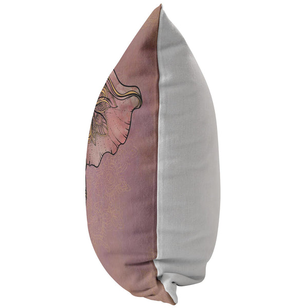 Decorative Throw Pillow _ Elephant Pink - Azra's Voyage