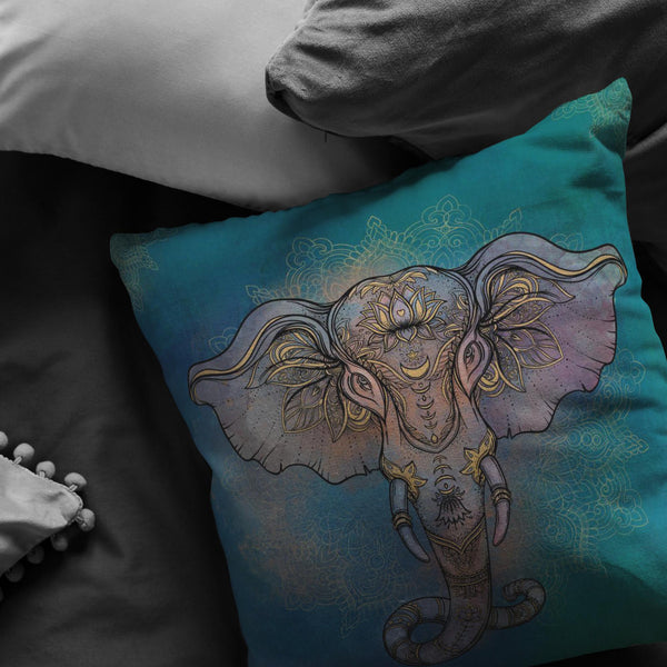 Decorative Throw Pillow _ Elephant 05 - Azra's Voyage